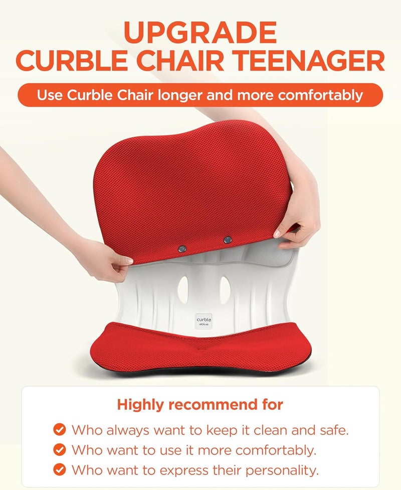 curble Wider Cover, for Wider Chair, Ergonomic Chair Back Support and Lumbar Support (Cover Red) - Image 3